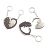 Wooden Couple Keychain With Simulation Otter Cat Hedgehog Raccoon Design