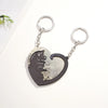 Wooden Couple Keychain With Simulation Otter Cat Hedgehog Raccoon Design