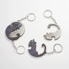 Wooden Couple Keychain With Simulation Otter Cat Hedgehog Raccoon Design