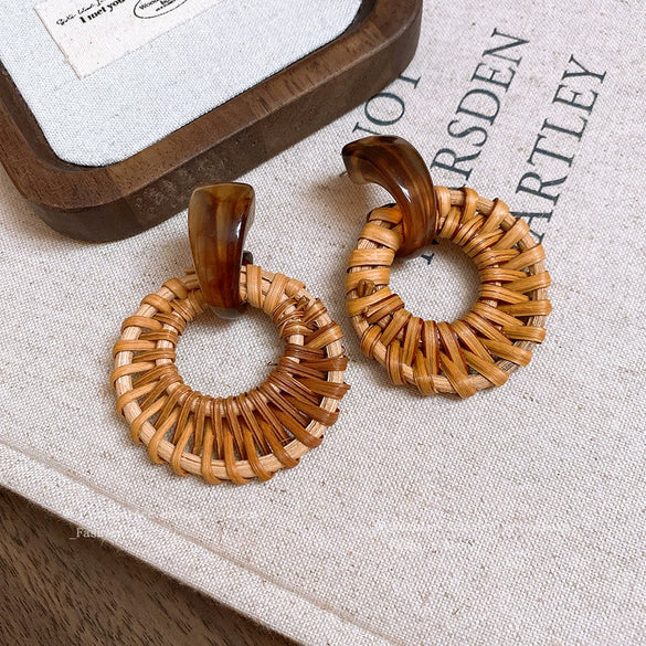 Wooden Geometric Handmade Bohemian Vintage Earrings