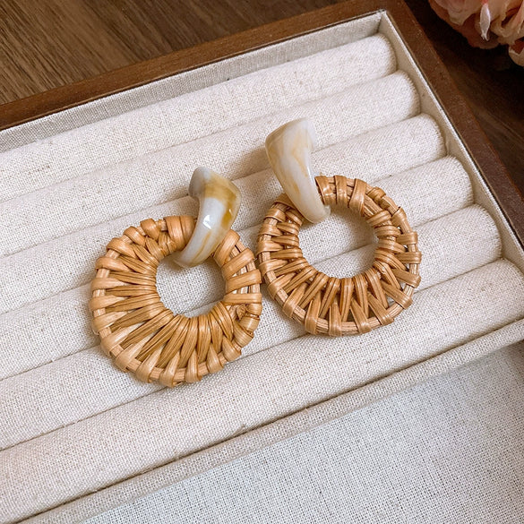 Wooden Geometric Handmade Bohemian Vintage Earrings