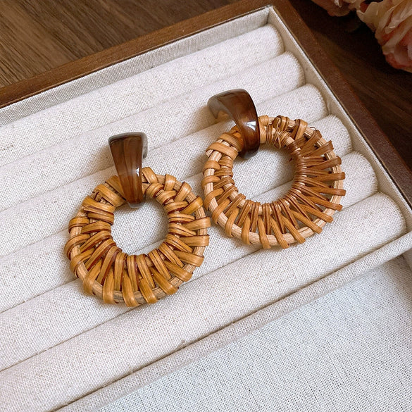 Wooden Geometric Handmade Bohemian Vintage Earrings