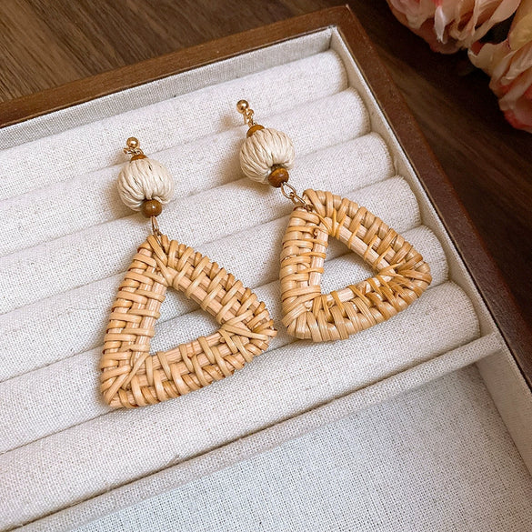 Wooden Geometric Handmade Bohemian Vintage Earrings