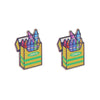 Wooden Handmade Simple Style Book Scissors Caliper Pencil Earrings