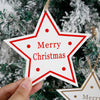 Wooden Hanging Christmas Decorations With Letter And Fivepointed Star