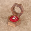 Wooden Hexagon Ring Gift Box With Flannel Lining And Window Six Sided Jewelry Packaging Box