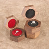 Wooden Hexagon Ring Gift Box With Flannel Lining And Window Six Sided Jewelry Packaging Box
