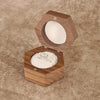 Wooden Hexagon Ring Gift Box With Flannel Lining And Window Six Sided Jewelry Packaging Box