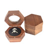 Wooden Hexagon Ring Gift Box With Flannel Lining And Window Six Sided Jewelry Packaging Box