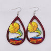 Wooden Hollow Electronic Guitar Earrings Handmade With Ushaped Drop Shape Geometric Pattern For Women