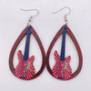 Wooden Hollow Electronic Guitar Earrings Handmade With Ushaped Drop Shape Geometric Pattern For Women