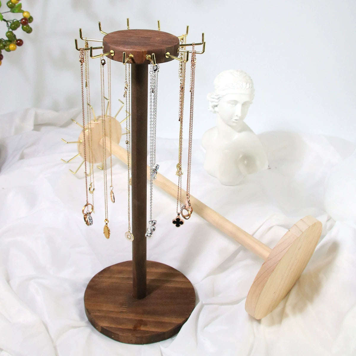 Wooden Jewelry Display Rack Round For Necklaces And Bracelets – GoodDiy