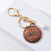 Wooden Keychain Modern Art Letter Tassel Car Key Case Pendant