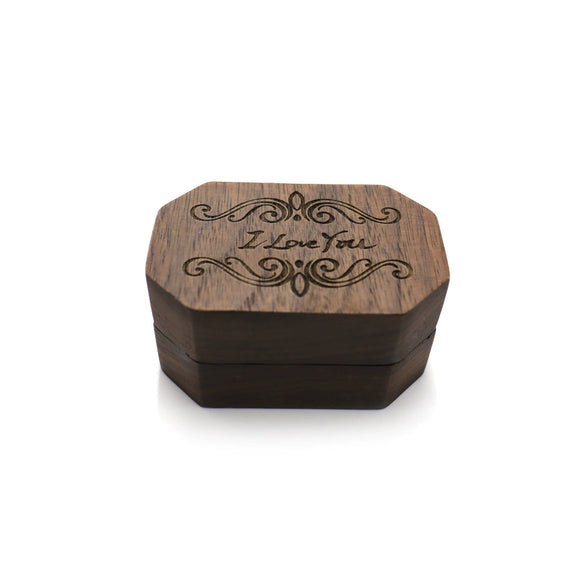 Wooden Laser Cut Ring Packaging Box Oval Fixed Insert Jewelry Storage Box For Rings And Earrings