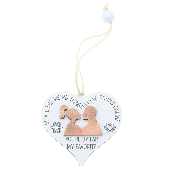 Wooden Printed Love Hanging Ornament Pendant Christmas Decoration For Couples And Good Friends