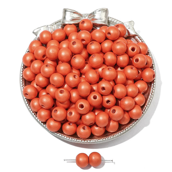 Wooden Round Beads Retro Style Spray Painted Handmade Diy Jewelry Accessories For Bracelet And Mobile Phone Chain
