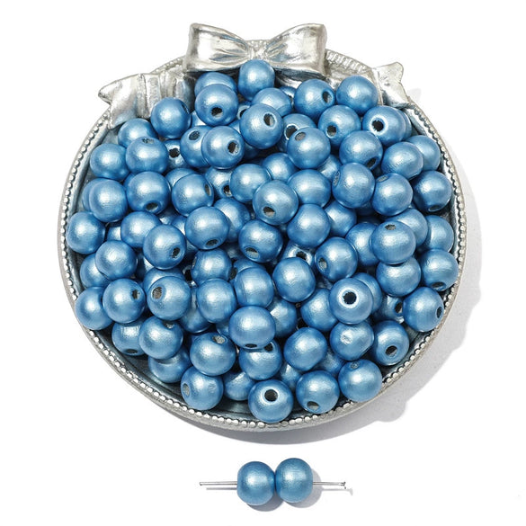 Wooden Round Beads Retro Style Spray Painted Handmade Diy Jewelry Accessories For Bracelet And Mobile Phone Chain