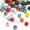 Wooden Round Beads Retro Style Spray Painted Handmade Diy Jewelry Accessories For Bracelet And Mobile Phone Chain