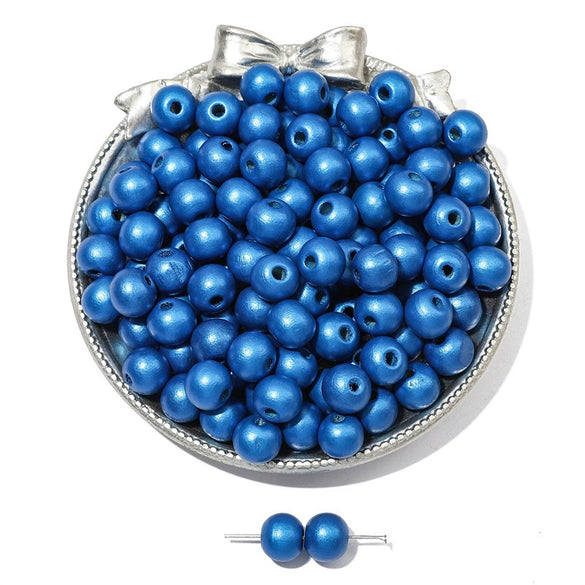 Wooden Round Beads Retro Style Spray Painted Handmade Diy Jewelry Accessories For Bracelet And Mobile Phone Chain