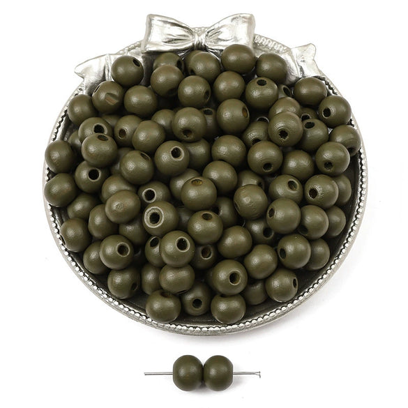 Wooden Round Beads Retro Style Spray Painted Handmade Diy Jewelry Accessories For Bracelet And Mobile Phone Chain