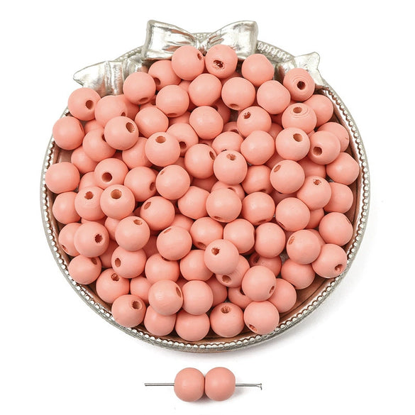 Wooden Round Beads Retro Style Spray Painted Handmade Diy Jewelry Accessories For Bracelet And Mobile Phone Chain