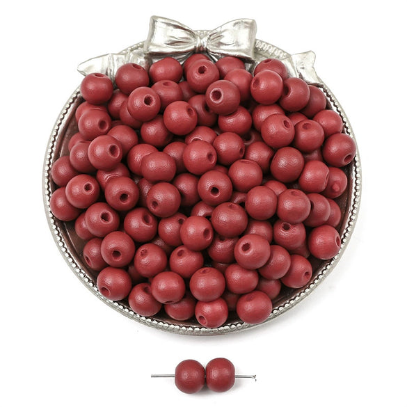 Wooden Round Beads Retro Style Spray Painted Handmade Diy Jewelry Accessories For Bracelet And Mobile Phone Chain