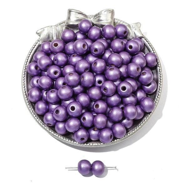 Wooden Round Beads Retro Style Spray Painted Handmade Diy Jewelry Accessories For Bracelet And Mobile Phone Chain