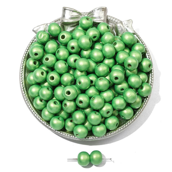 Wooden Round Beads Retro Style Spray Painted Handmade Diy Jewelry Accessories For Bracelet And Mobile Phone Chain
