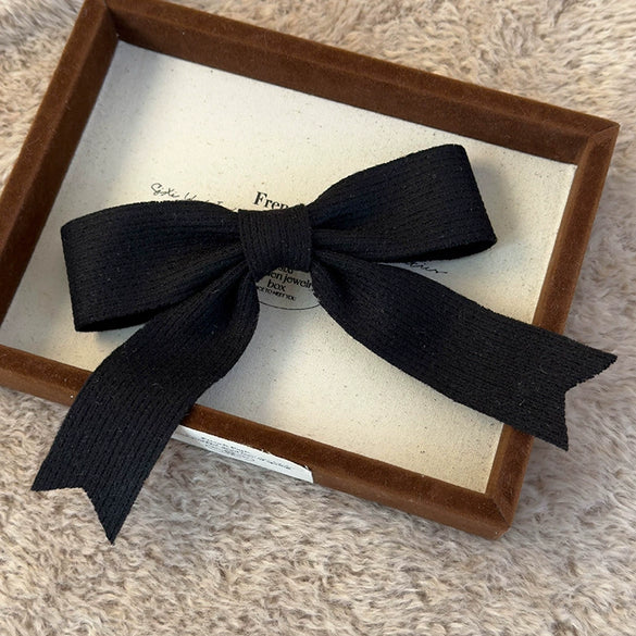 Wool Knitted Bow Handmade Women's Hairpin Spring Clip Headwear