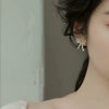 Woven Bow Natural Freshwater Rice Pearl Earrings For Women