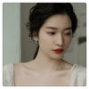 Woven Bow Natural Freshwater Rice Pearl Earrings For Women