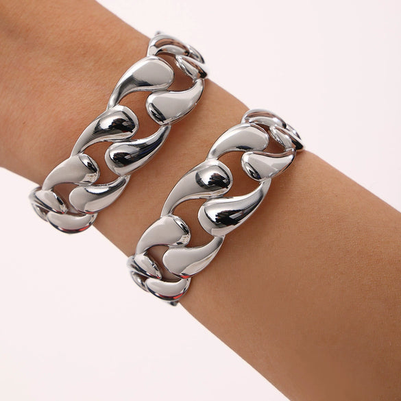 Woven Bracelet 316L Stainless Steel Geometric 18K Gold Plated