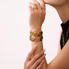 Woven Bracelet 316L Stainless Steel Geometric 18K Gold Plated