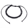 Woven Cowhide And Stainless Steel Bracelet With Geometric Pattern Unisex Fashion Style
