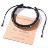 Woven Cowhide And Stainless Steel Bracelet With Geometric Pattern Unisex Fashion Style