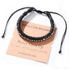 Woven Cowhide And Stainless Steel Bracelet With Geometric Pattern Unisex Fashion Style