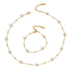 Woven Flower Stainless Steel Necklace Bracelet Suit With Pvd Furnace Vacuum Real Gold Plating Minimalist Style Jewelry