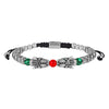 Woven Stainless Steel Copper Stone Geometric Leopard Head Electroplated Unisex Bracelet