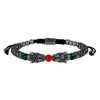 Woven Stainless Steel Copper Stone Geometric Leopard Head Electroplated Unisex Bracelet