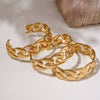 Woven Stainless Steel Electroplated Geometric Water Drop Open Bracelet For Couples
