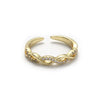 Woven Twisted Opening Micro Inlaid Zircon Adjustable Copper Ring