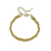 Woven Two Color Titanium Steel Geometric Design Electroplated Unisex Bracelet Mesh Jewelry