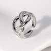 Woven Winding Cross Stainless Steel Ring With Electroplating Geometric Design Simple Cold Style Open Ring For Women