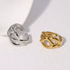 Woven Winding Cross Stainless Steel Ring With Electroplating Geometric Design Simple Cold Style Open Ring For Women