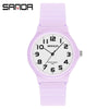 Wrist Watch Tpu Strap Abs Case Acrylic Mirror Round Dial For Female High School Students Leisure Style