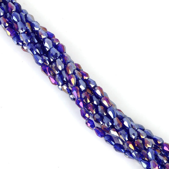 4X6mm Straight Hole Cut Glass Drop Beads Diy Jewelry Beading Accessories Loose Beads Wholesale