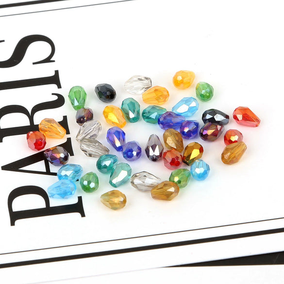 4X6mm Straight Hole Cut Glass Drop Beads Diy Jewelry Beading Accessories Loose Beads Wholesale