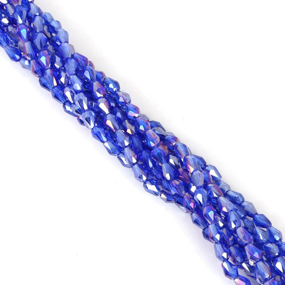 4X6mm Straight Hole Cut Glass Drop Beads Diy Jewelry Beading Accessories Loose Beads Wholesale