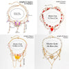 Wholesale Jewelry Y2K Sweet Star Butterfly Alloy Turquoise Iron Beaded Knitting Enamel Layered Necklaces