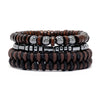 Yoga Bracelet Wooden Beads Black Stone Magnet Hand Knitted Geometric British Retro Style Men's Woven Adjustable